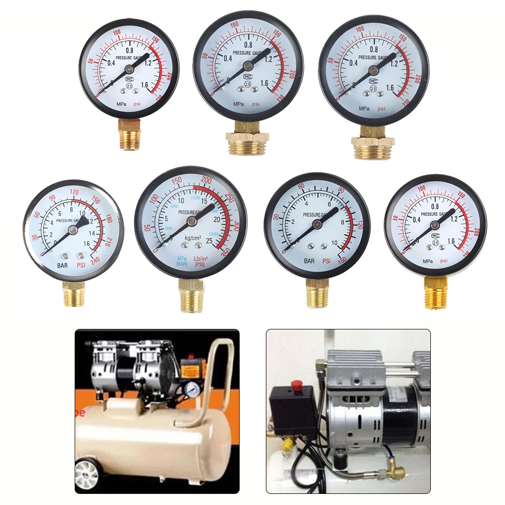 Pressure Gauge Y60 0-1.6Mpa 0-230PSI Pool Filter Water Pressure Gauge Meter For Air Compressor Air Pump Parts Pressure Gauge