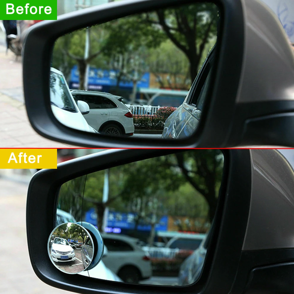 1 Set 5cm Universal Car 360 Blind Spot Side Mirror Stick on Glass Adjustable Safety Lens Security Protection Car Accessories