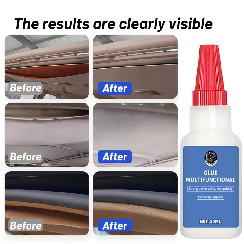 Roof Repair Glue – Strong Adhesive, Specially Designed for Roof and Interior Repair, Dries Quickly, Effectively Repairs Roof Fabric Detachment and Seal Strip Issues, No Disassembly Required, Easy to Operate Long-Term Protection of the Roof Fabric to Prevent Detachment and Aging, Extending Its Lifespan. Suitable for Various Vehicle Models