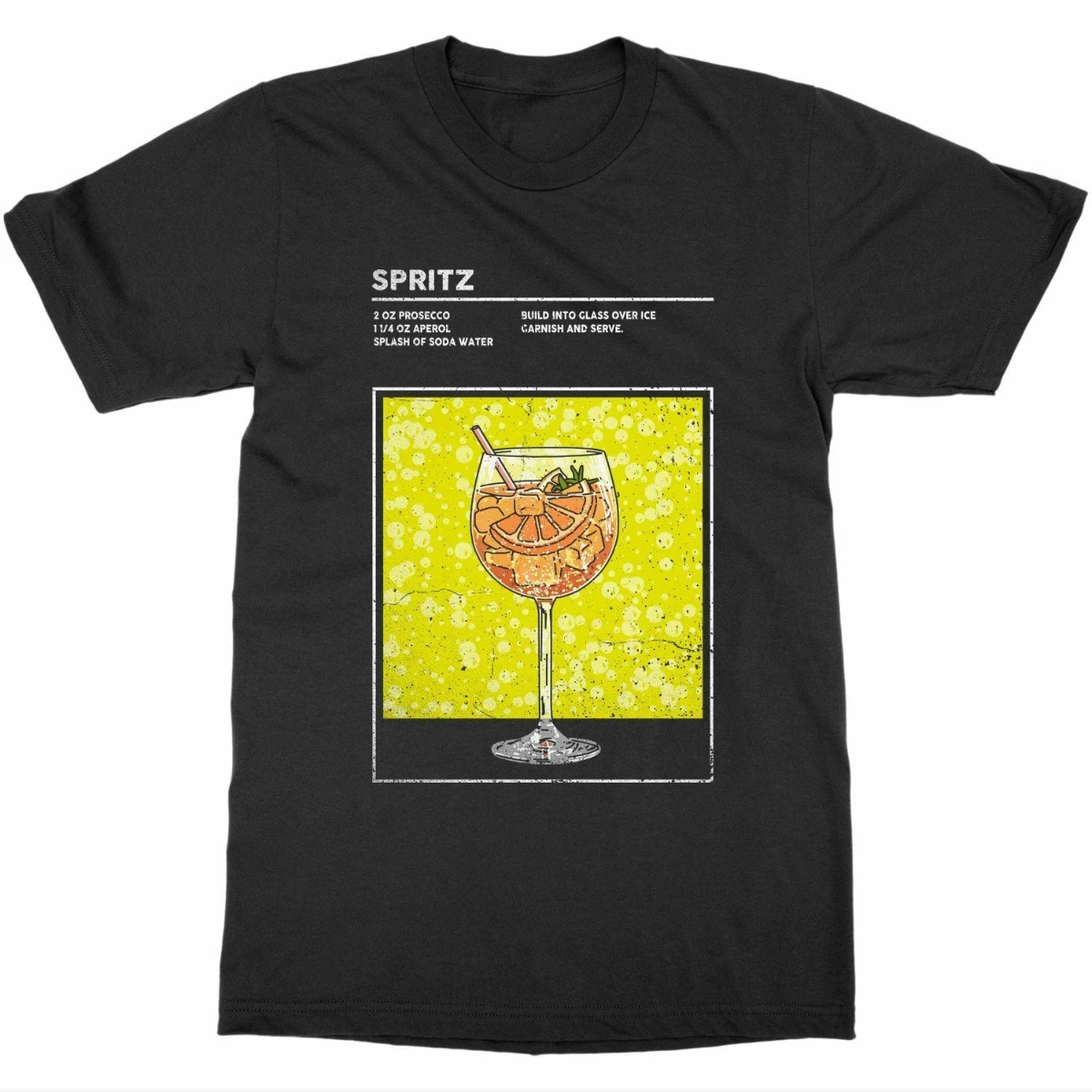 Mixed Drink Cocktail Aperol Spritz T-Shirt Happy Hour Alcohol Bartender Summer Cotton Short Sleeve O-Neck Mens T Shirt New S-3XL