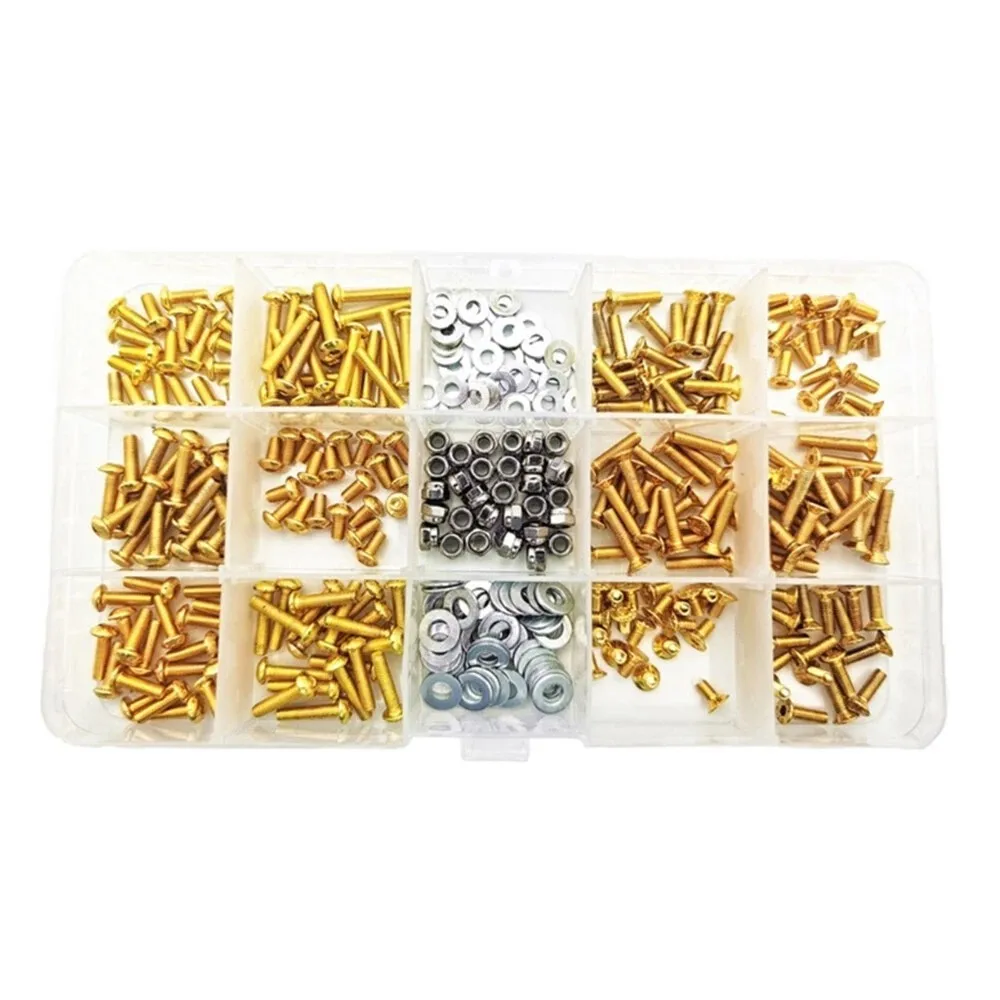 1PCS Golden 1/8 1/10 Universal RC Car Screws Set Vehicle Repair Tool Screws Box Kit