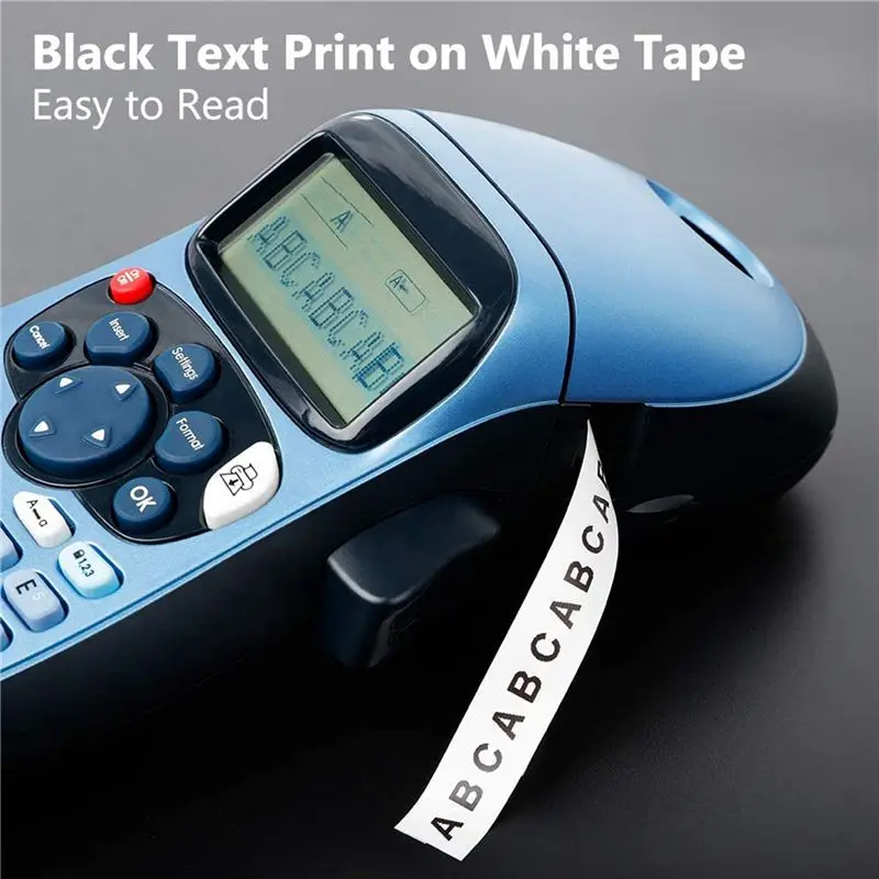 ABRI-15Pcs Compatible Label Tape Replacement For DYMO Letratag Black On White Self-Adhesive Paper LT Label Tape Maker