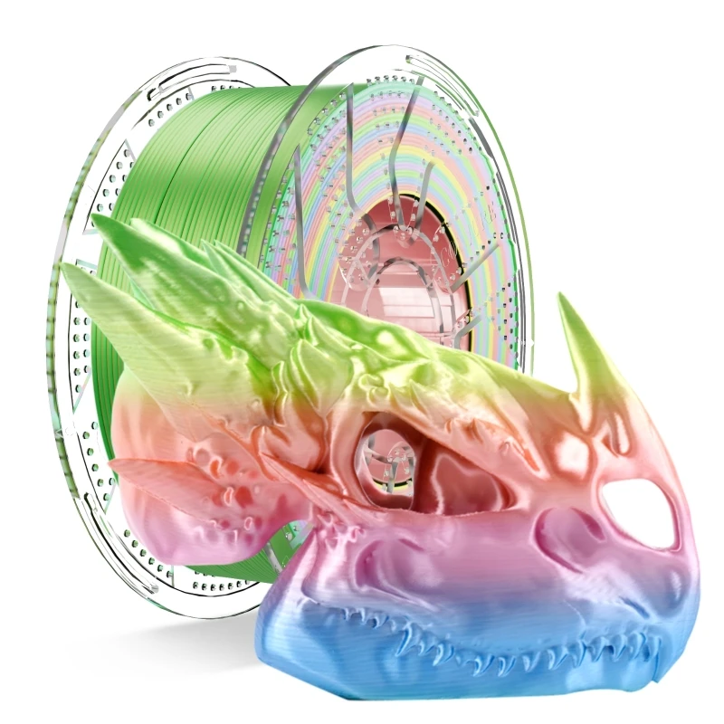 Conjure Silk PLA Rainbow Matte Multi-Color 1.75mm Dual/Tri Colors Fast Filament Plastic 1KG For 3D Printer Materials
