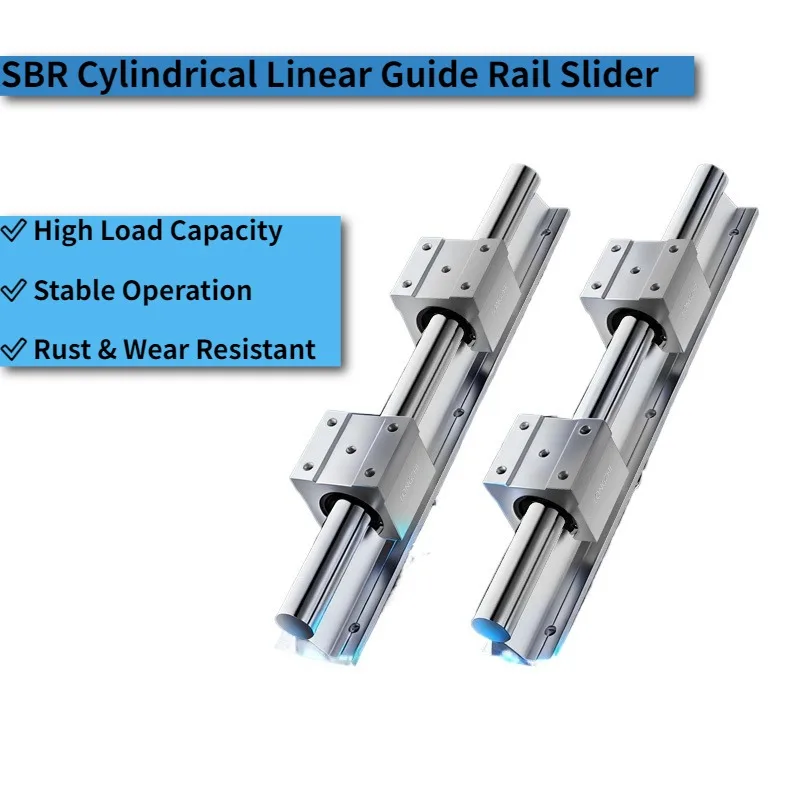 Cylindrical Linear Guide Rail Slider SBR LMZ01-d16/20/25/30 Slide Rail Bearing Optical Axis