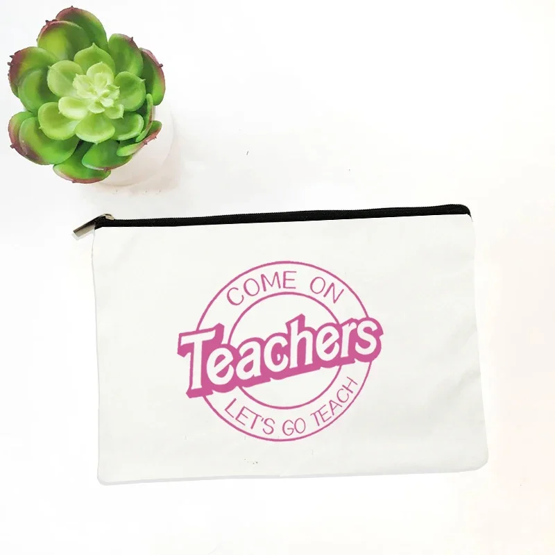 Komm, lass uns lehren Tasche Beutel glamouröse Reise Parfüm Kosmetik Aufbewahrung taschen bestes Geschenk für Lehrer Lippenstift Veranstalter Clutch