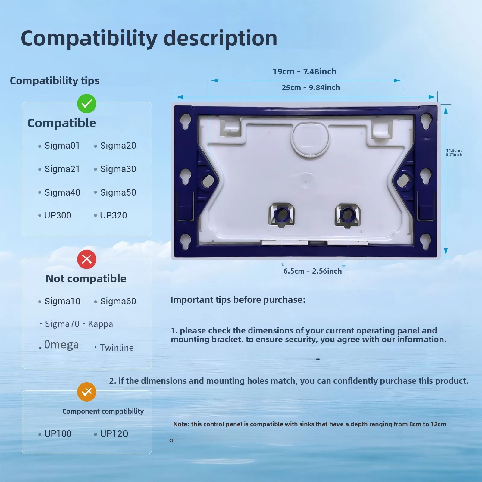 For Geberit Wall Mounted Toilet Tank Accessories Concealed Flush Panel Sigma Hidden Button