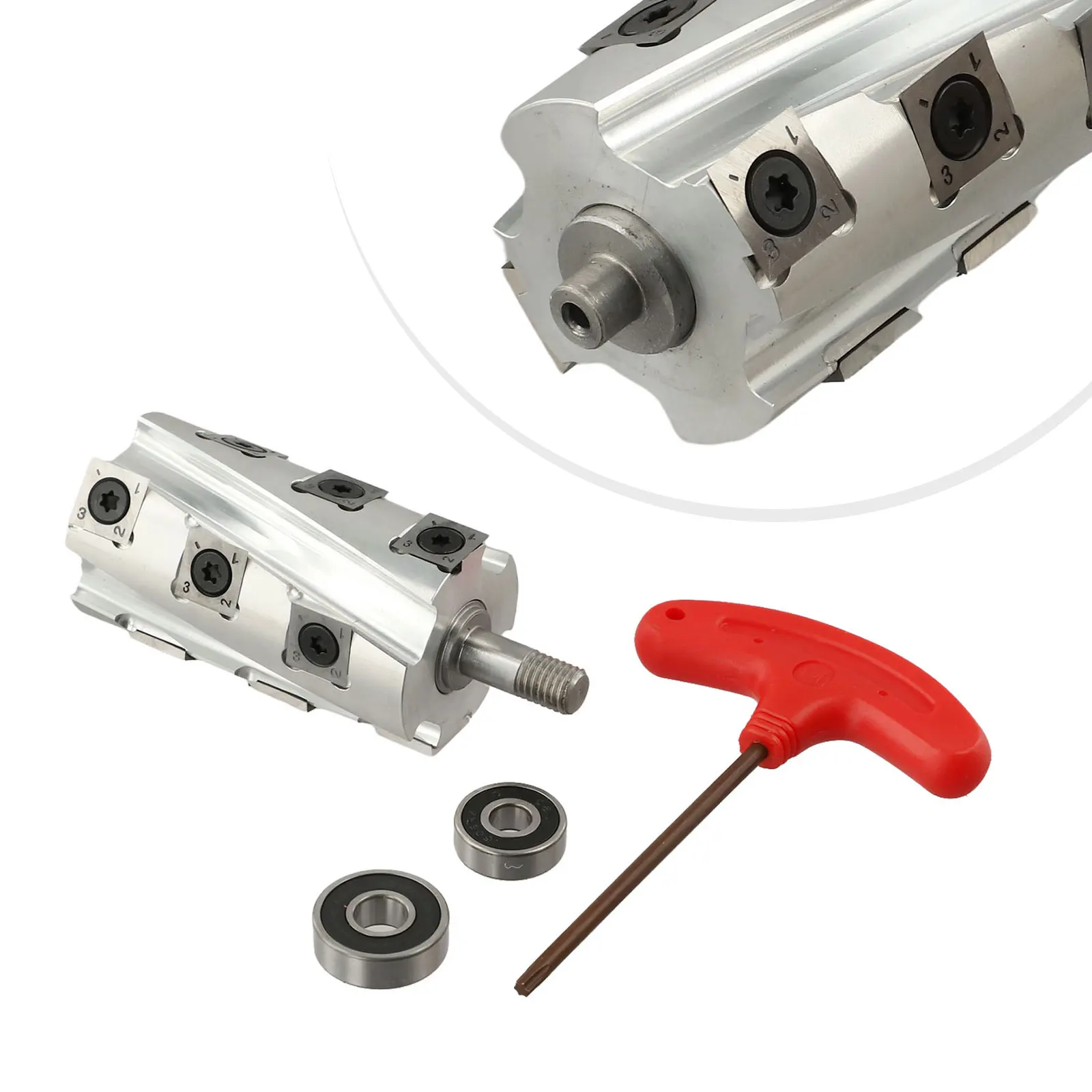 

Aluminium Spiral Cutter for Woodworking Electric Planer Shaft For FF82x1 with 12pcs Blades and Steel Core Design