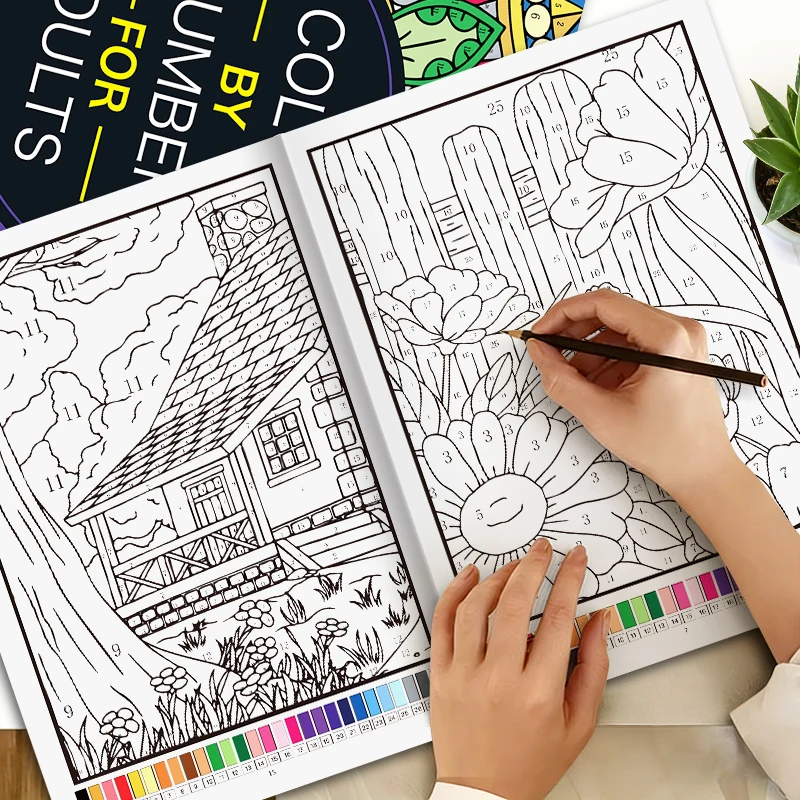 Adult Color By Number Coloring Book, Intricate Pattern Number Coding Coloring Pages, Anxiety Reducing Creative Art Activity Book