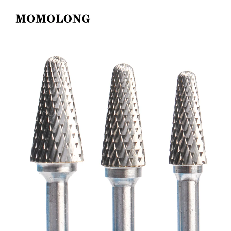 LX Type Double Slot Tungsten Steel Alloy Rotary File Wood Carving Grinding Head Hard Metal Milling Cutter For Copper