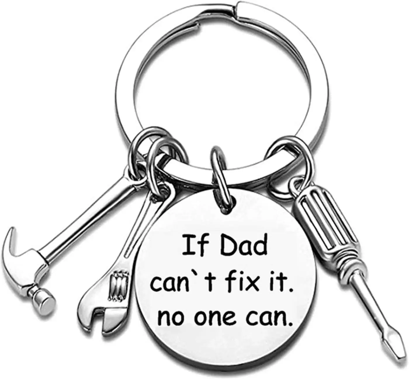 

Dad Keychain from Kids Fun Dad Keychain, Son Daughter Dad Birthday Father's Day Thanksgiving Christmas Gift Stainless Steel Hamm