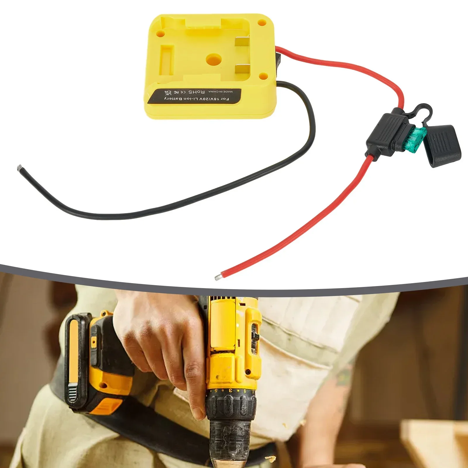 

For DE WALT Battery Adapter 12 DCB200 DCB203 Easy To Install Portable Design Yellow Brand New High Quality
