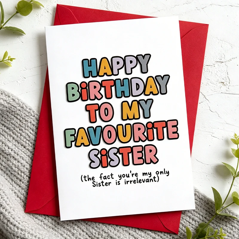 Birthday Gift Cards Birthday Cards for My Sister  for My Favorite Sister Including Envelopes