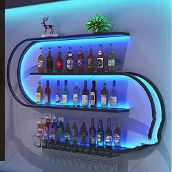 Modern Commercial Wine Cabinets Industrial Wall Mounted Display Small Wine Racks Storage Sets Adega Barzinho Home Decoration