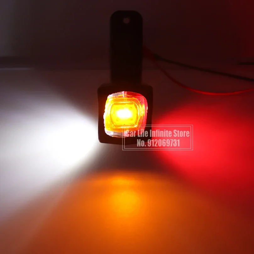 2Pcs LED Trailer Side Marker Lights Outline Marker Truck Light 9LED Indicator Lamp Van Pickup Tail Light White Red Yellow
