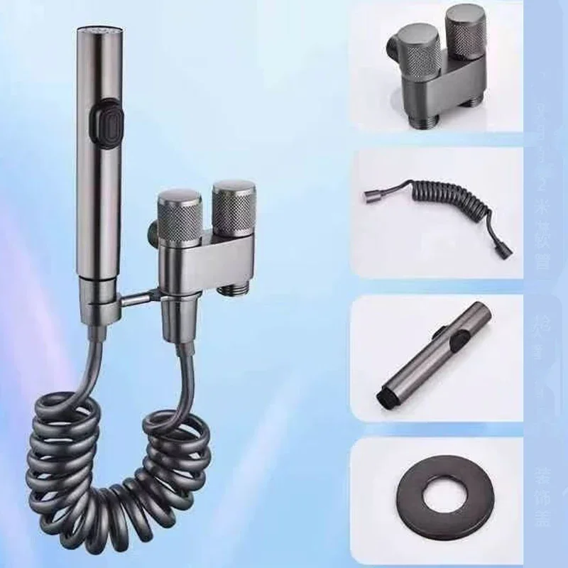 

Handheld Bidet Sprayer Set Stainless Steel Spray Gun Shower Handheld Toilet Bidet Faucet Sprayer Bathroom Accessories