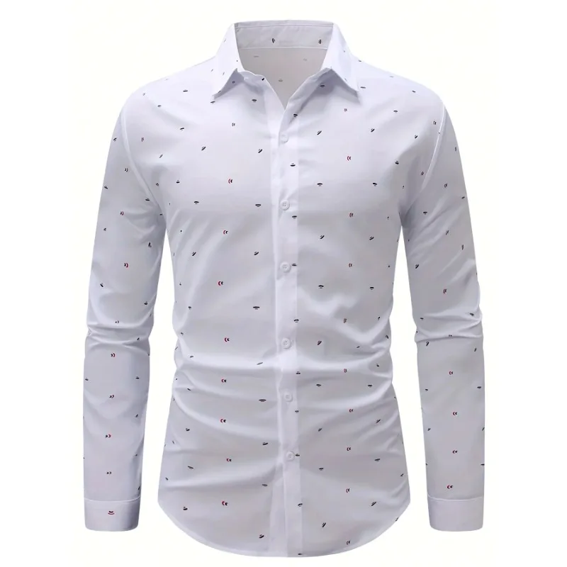 2025 FGKKS Men's White Dress Shirt Brand New Arrival Trending Long Sleeve Smart Casual Elastic Quality Male Business Shirt