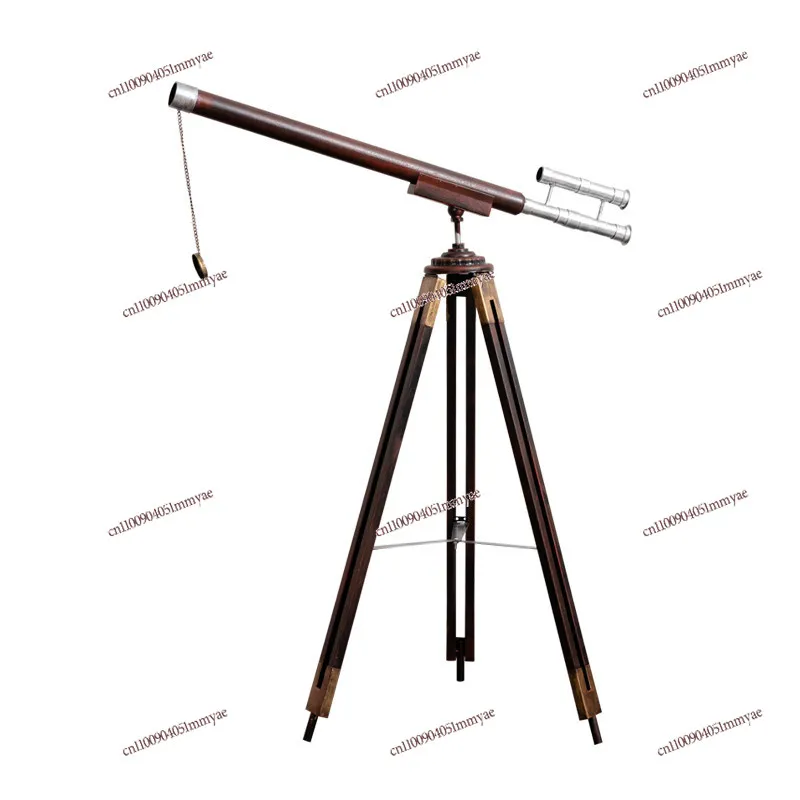 

Retro Nostalgic Tin Tripod Telescope Office Desktop Decoration Ornament Model Room Window Display Props