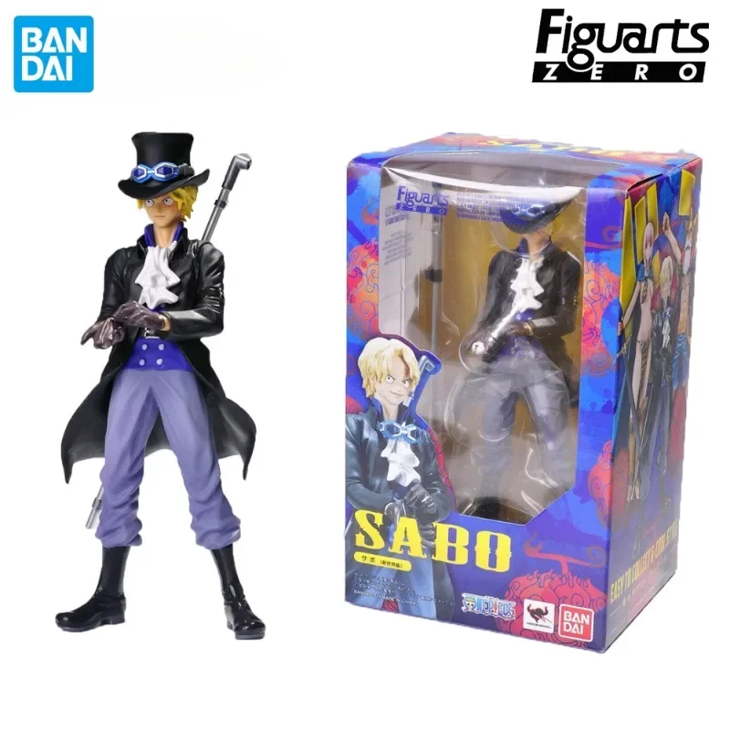 Original Bandai Figuarts ZERO One Piece Sabo Dressrosa Mera Mera No Mi Anime Figure PVC Toys Gift Collectible Model Ornaments