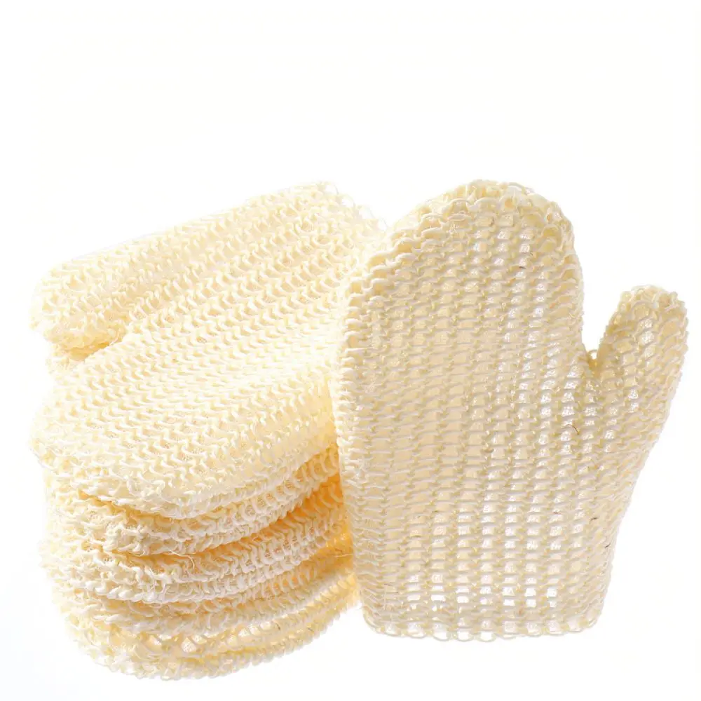 Natural Sisal Bath Mitt Exfoliating Shower Glove Scrubber Body Skin Deep Cleaning Washcloth For Spa Bath Skin Care Routine