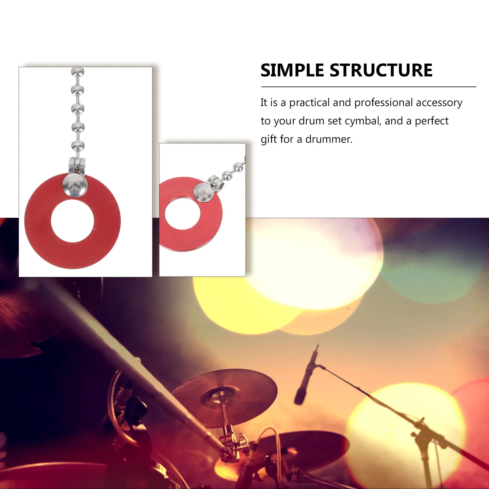 

Cymbal Sizzler Chain Aluminum Alloy Cymbal Extension Random Color for Drum Kit Jazz Effect Sound Adjustment Professional