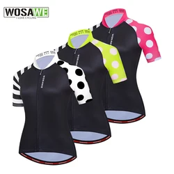 WOSAWE Women's Cycling Jersey Short Sleeve Racing Sport MTB Bike Jersey Cycling Shirt Pro Team Bicycle Bright Color Sportwear