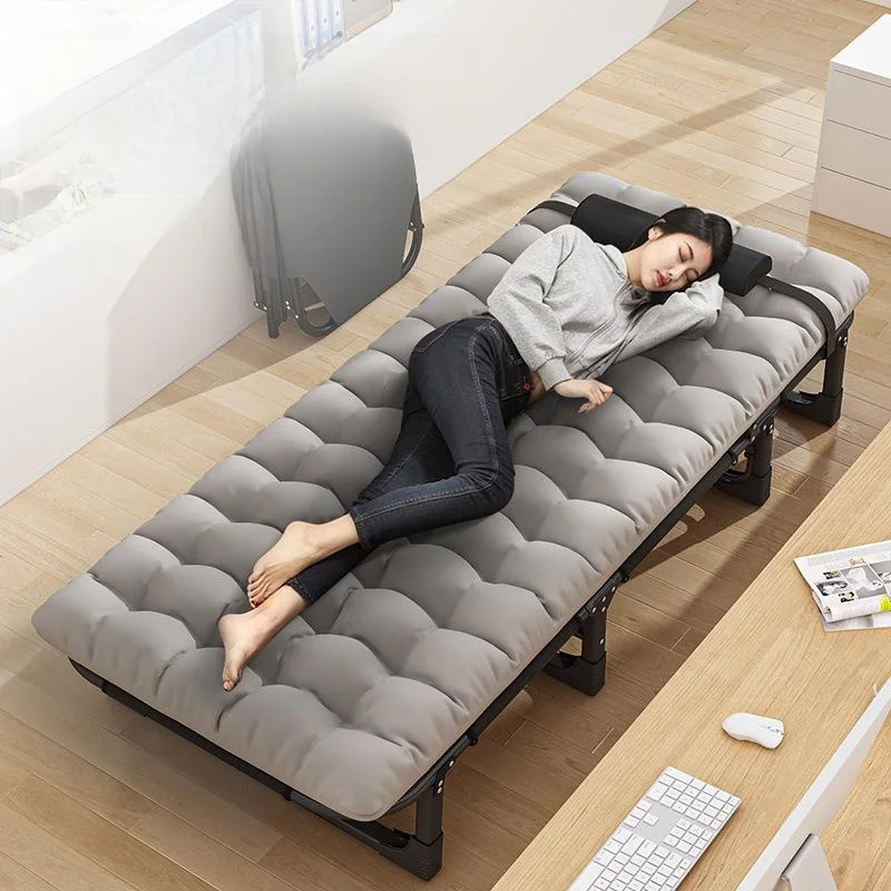 

Modern Minimalist Metal Folding Bed Office Single Person Nap Chair Adult Afternoon Resting Tool Creative Gift Festival Supplies