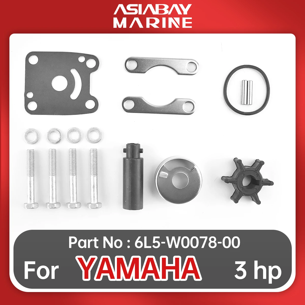 

Water Pump Impeller Repair Kit For Yamaha Outboard 3hp Ship Marine Boat Engine Part 6L5-44352-00 6L5-W0078-00