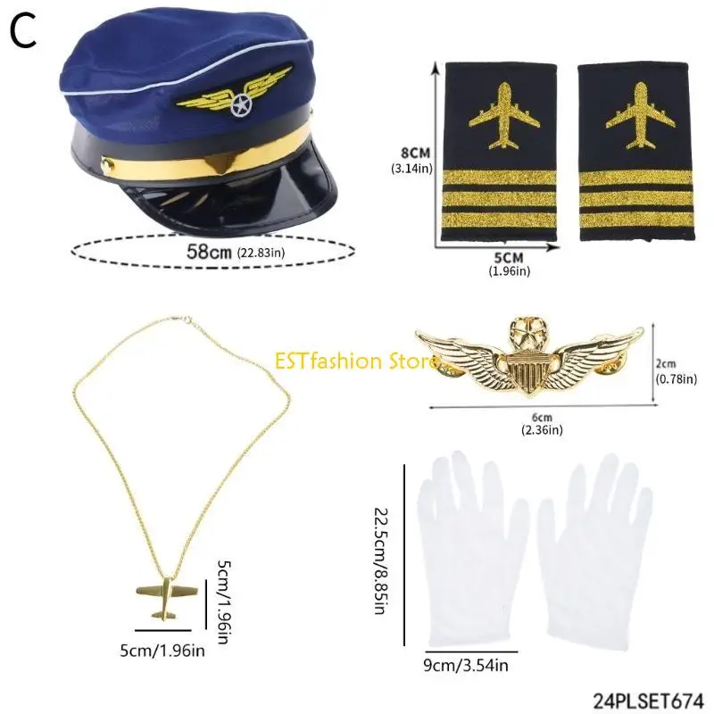 y5gc-halloween-airline-captain-cosplay-accessory-with-hat-uniform-epaulettes-neck-tie-flight-attendant-stewardess-costume-set