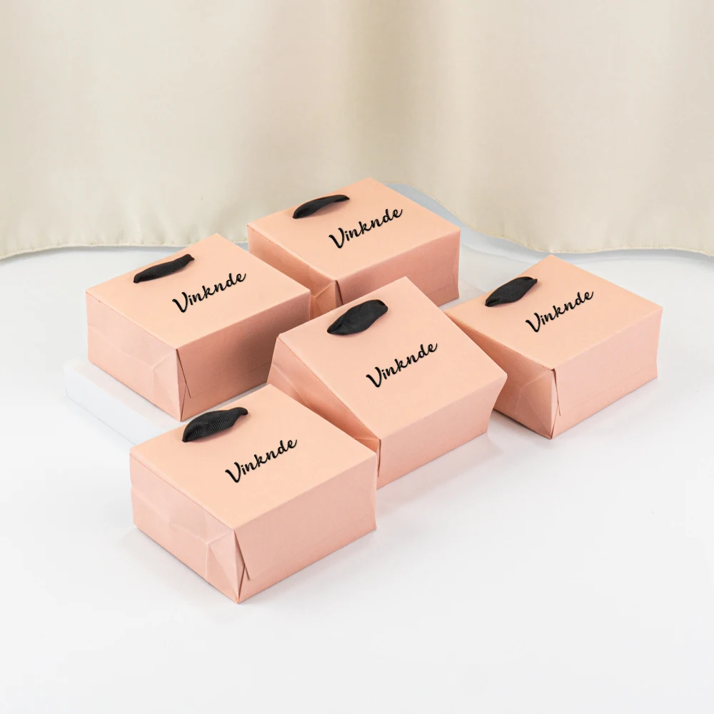 Mini Mała Torebka Kraft na Biżuterię 12x11x6cm Opakowanie Prezentowe na Festiwal Bogini Kwiat Naszyjnik Wisiorek Etui do Przechowywania