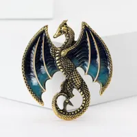 New Enamel Giant Winged Dragon Brooch for Women Unisex Rhinestone Dragon Brooches Event Party Backpack Decoration Clothes Access