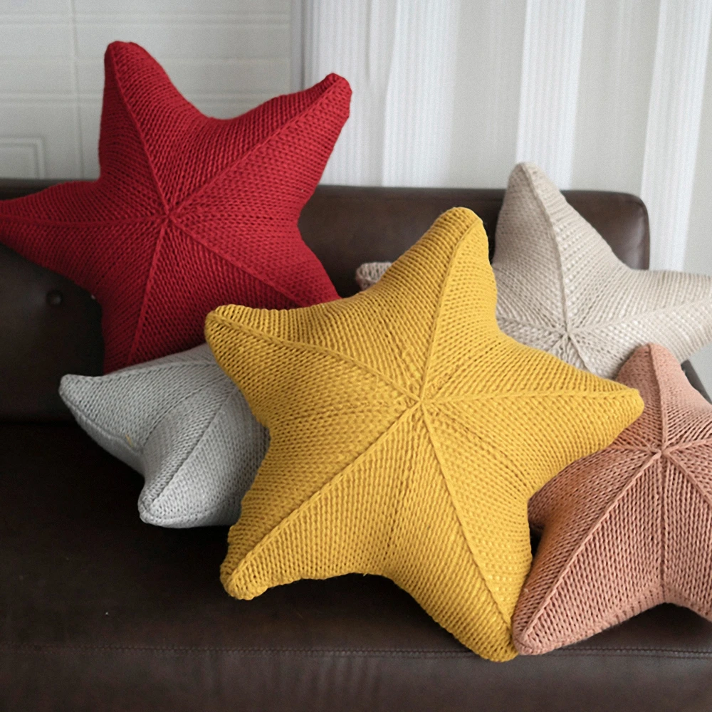 High Quality Knitted Wool Pentagram Pillow Sofa Decor Bedside Sleeping Cushion Office Nap Pillow for Relaxing And Cozying up
