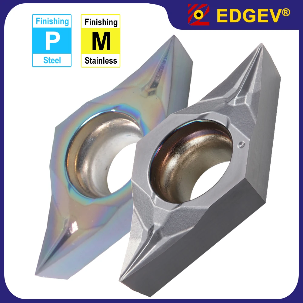 

10pcs EDGEV CNC Front Turning Tool Insert,DCET DCGT Rhombic 55 degree Plate,Steel and Stainless Steel High Precision Processing