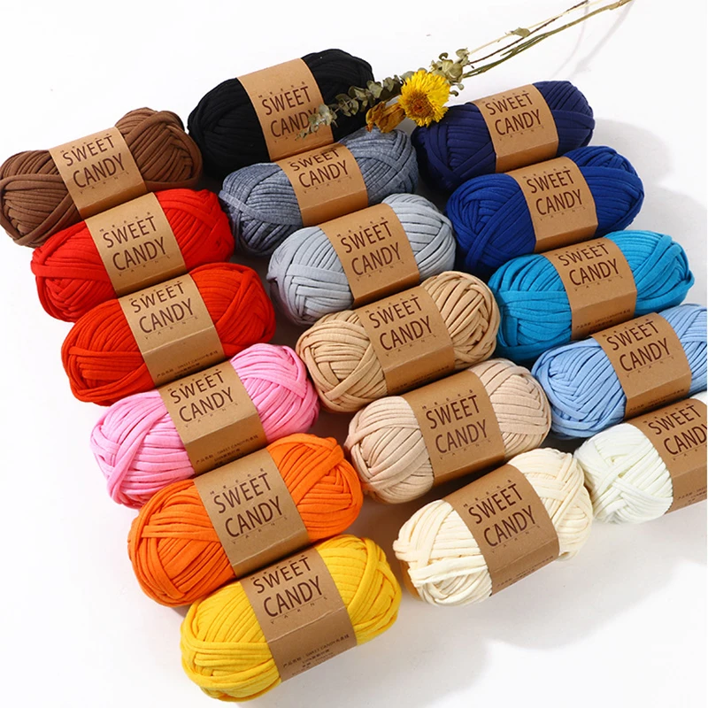 1PCS 100g Thick Cloth Yarn Multi Color Soft High Quality Cloth Yarn For Hand-Knitted Materials DIY Hand Knitting Bag Hat Carpet