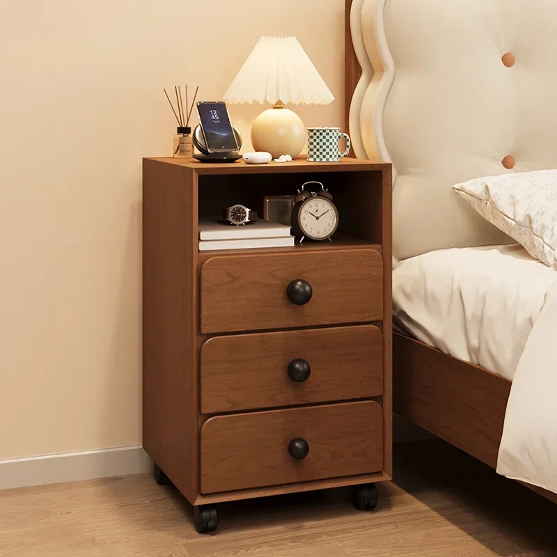 Mesita de noche extraíble, mueble alto para dormitorio doméstico con ruedas, mesa de almacenamiento para cabecera de cama, mesa de almacenamiento lateral de 60 Cm