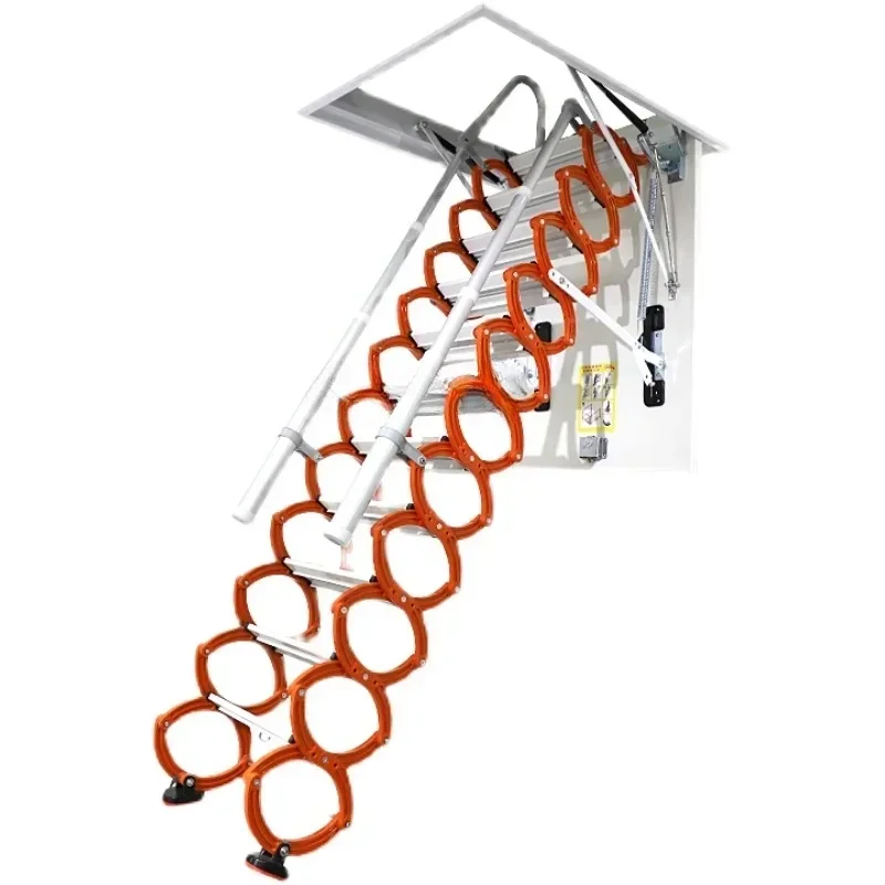 

Telescopic staircase manual thickening villa folding stretch lift indoor and outdoor duplex invisible
