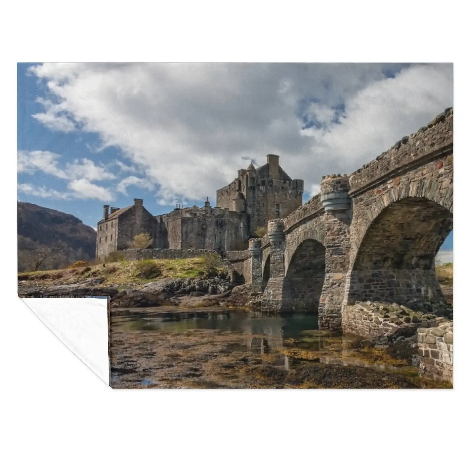 

Eilean Donan Castle and Bridge Loch Duich Scotland Throw Blanket Furry wednesday for babies Blankets