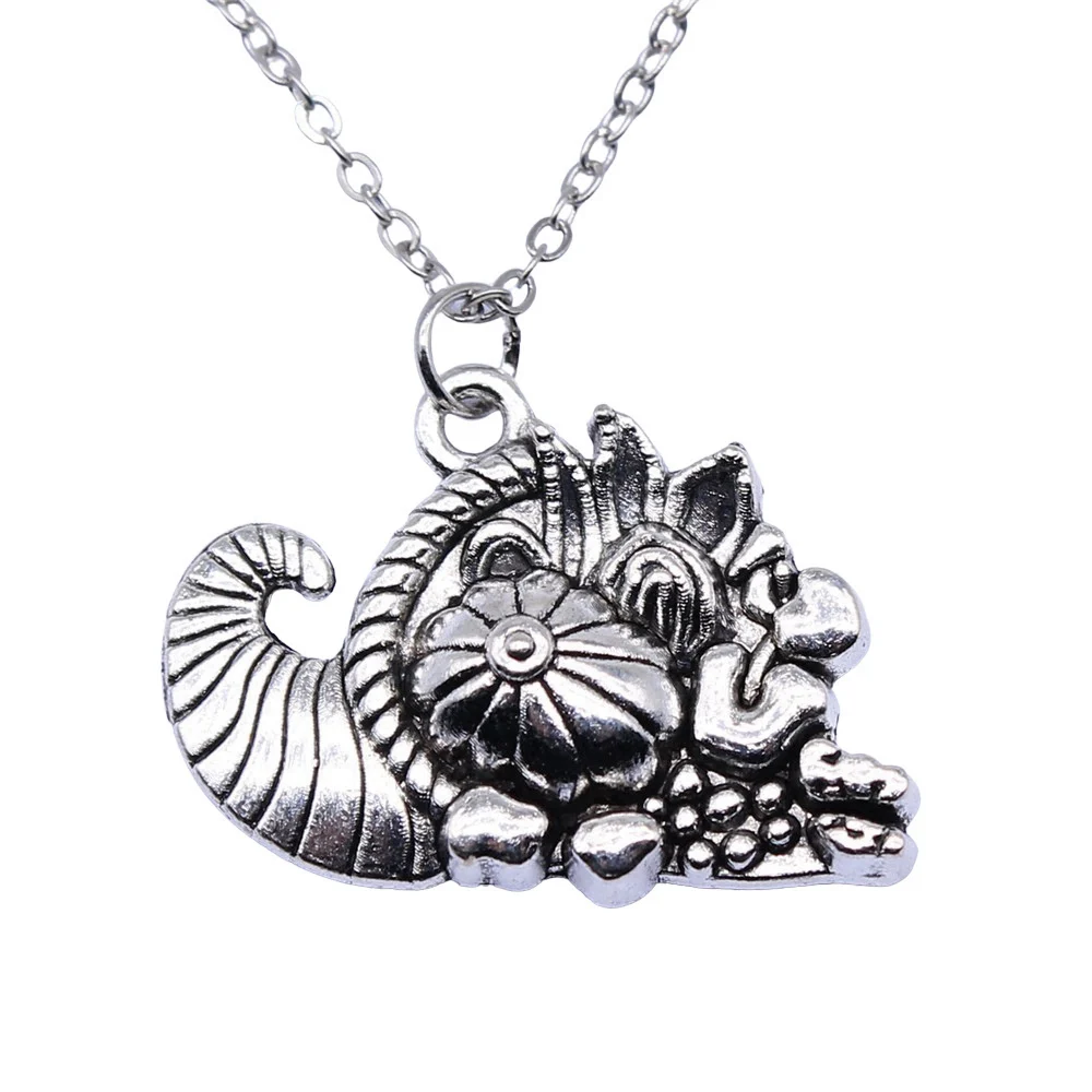 1pcs Cornucopia Necklace Couple Pendants Jewelry And Accessories Cute Chain Length 40+5cm