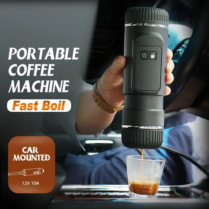 Car-Mounted Heating Electric Portable Espresso Capsule Coffee Machine Outdoor Travel