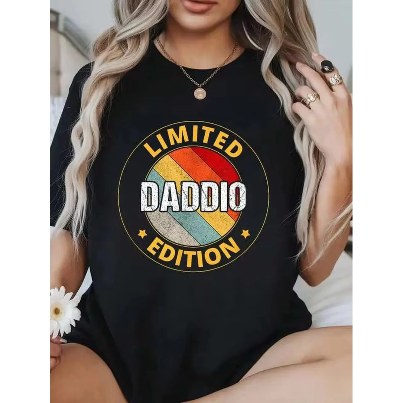 100% Cotton Summer Outfits For Women Daddio T-Shirt Womens Soft Short Sleeve Top, Stylish Comfy Tee For Women Graphic Tees