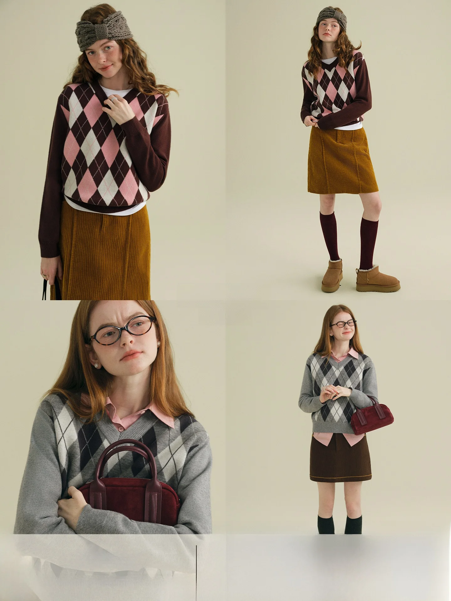 

Свитер Rina Berry Design Sensation: свободный вязаный свитер с ромбовидным узором, повседневный, мягкий, из смесового полиэстера, длинный, весенний, в университетском стиле.