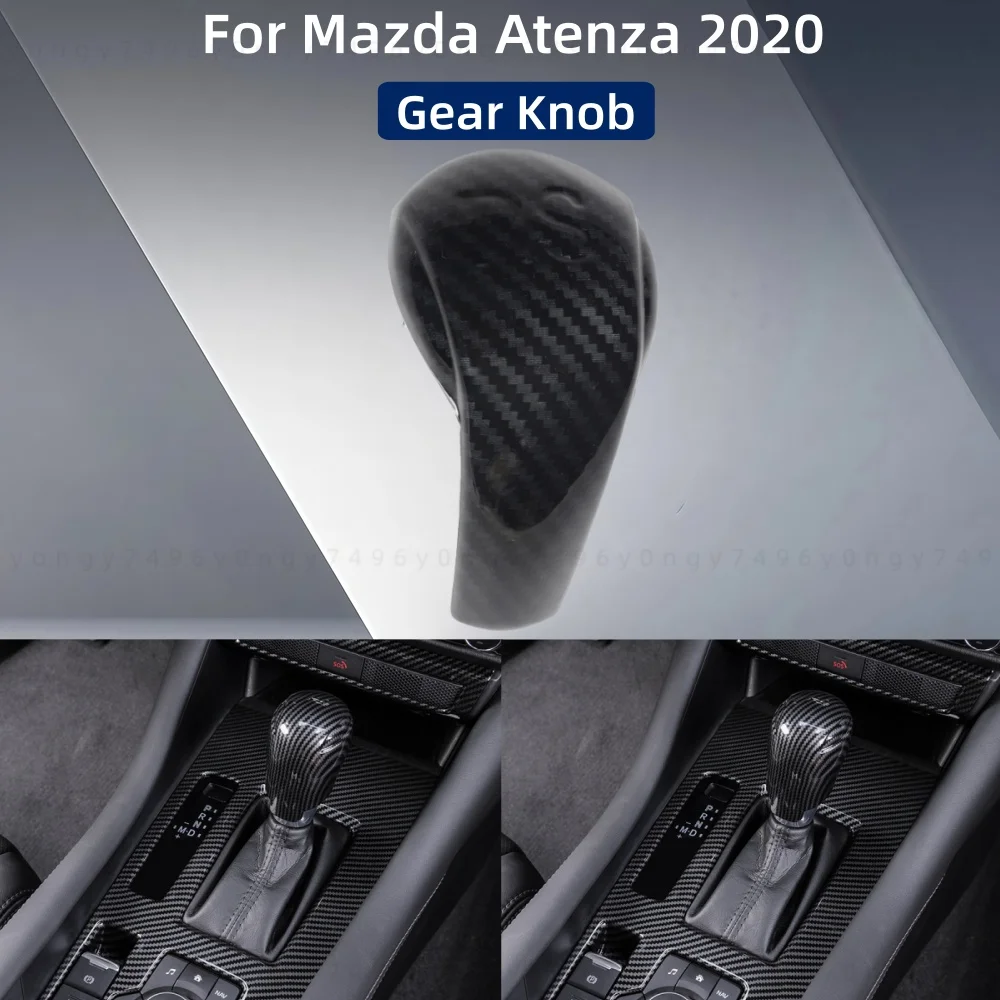 

Car Upgrade Stickers ABS Plastic Carbon Gear Knob For Mazda Atenza 2020 Trim Paste Style Car Modification Decoration Accessories