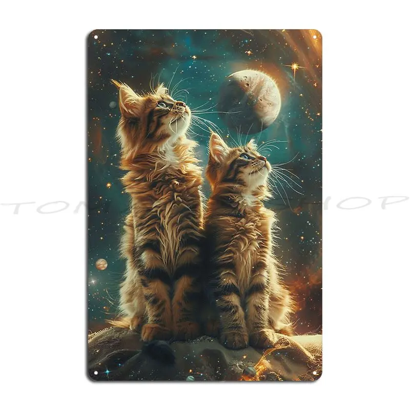 Maine Coon Cat Universe Metal Plaque Poster Classic Cinema Pub Cave Iron Tin Sign Poster