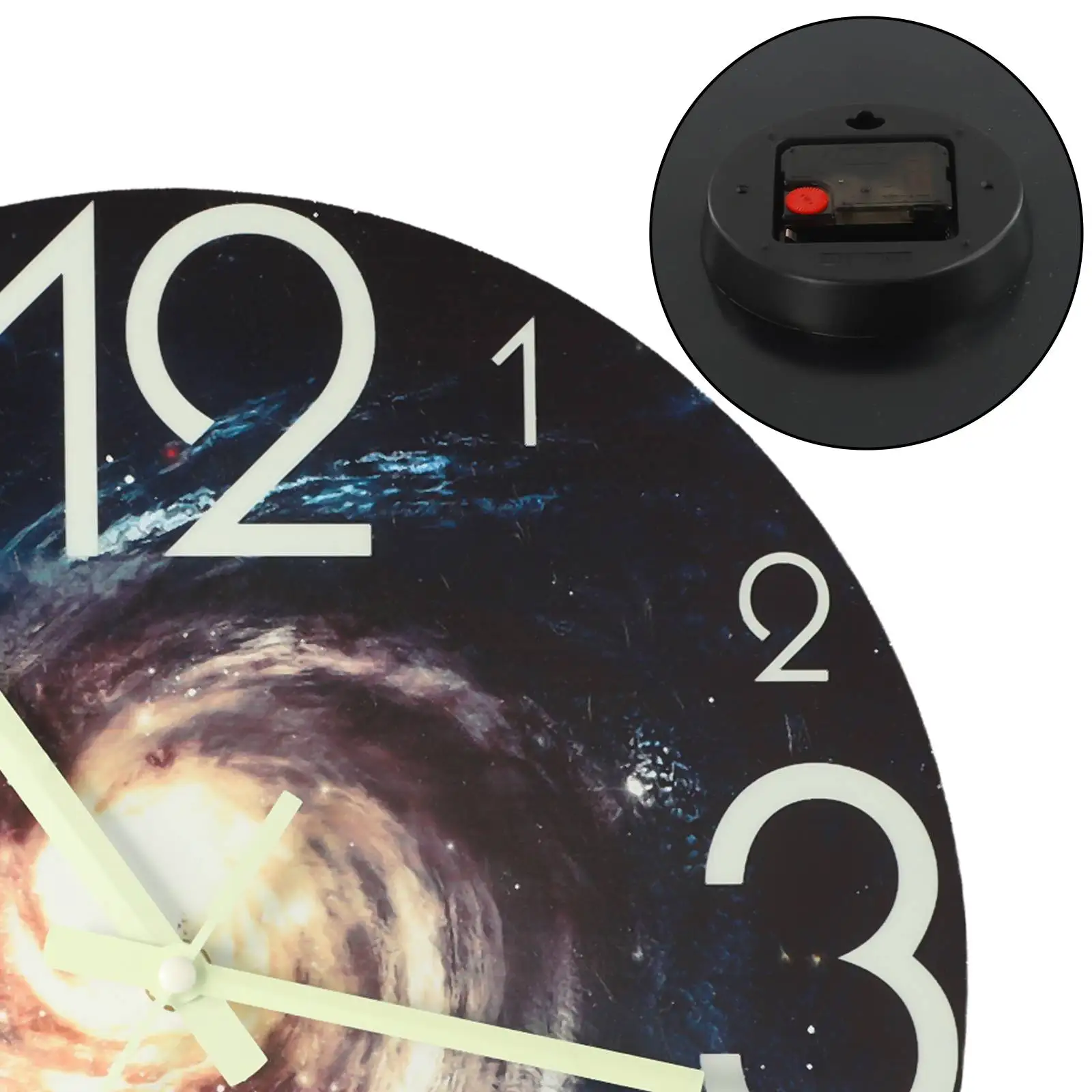 Silent Wall Clock 12 Inch Large Luminous Numbers Hands Glow In Dark Round Acrylics For Bedroom Living Room Kitchen Home