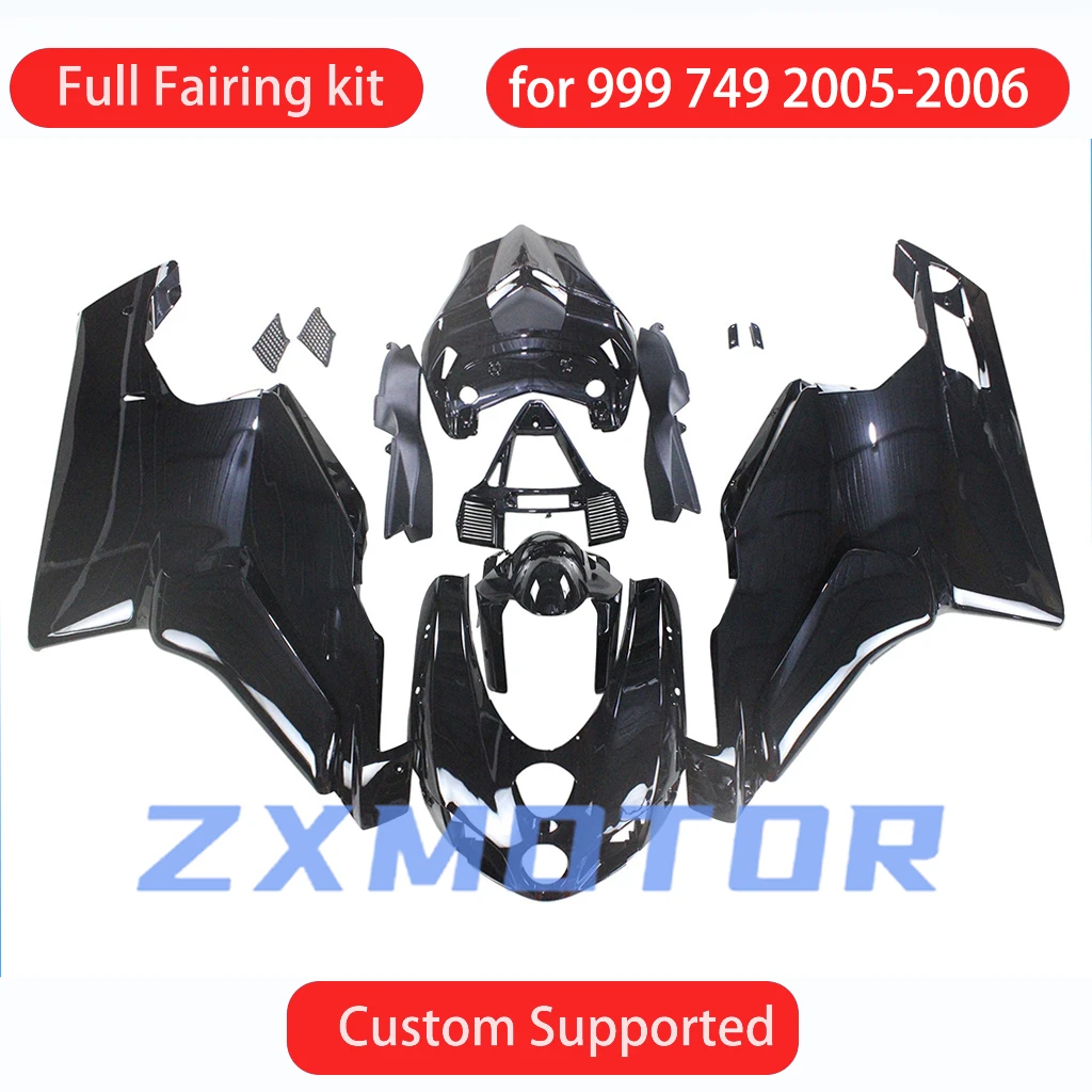 For DUCATI 749 2005 2006 Black Motorcycle Fairings 999 05 06 Injection Prime Customizable Cool Fairing Kit