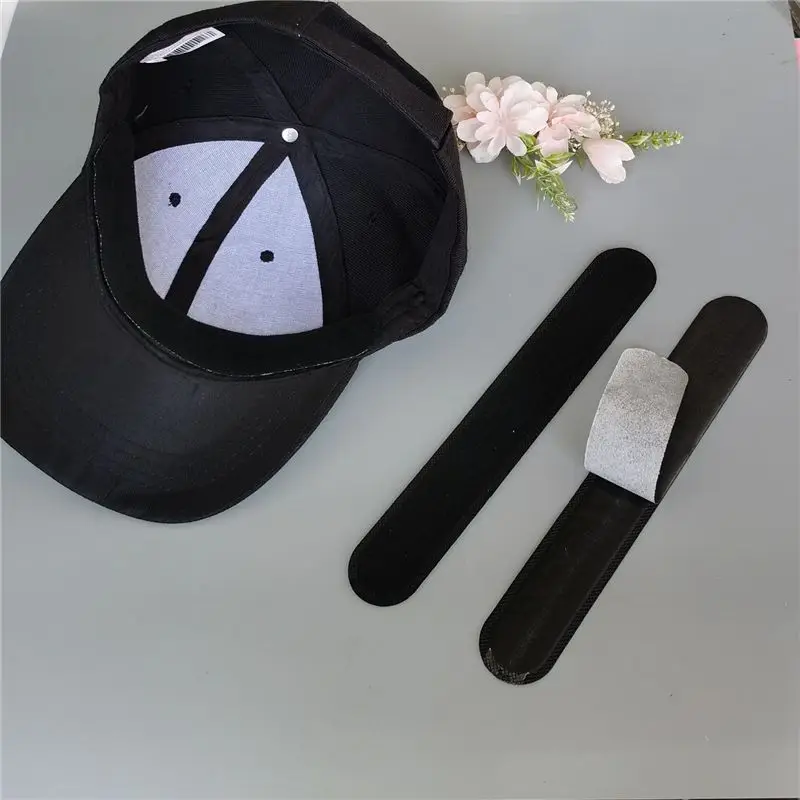 [MEGAL SALE]50 Pieces Disposable Cap Liner Moisture Wicking Sweatband Visor Hat Adhesive Sweat Absorbing Strips Patch Tape,Black
