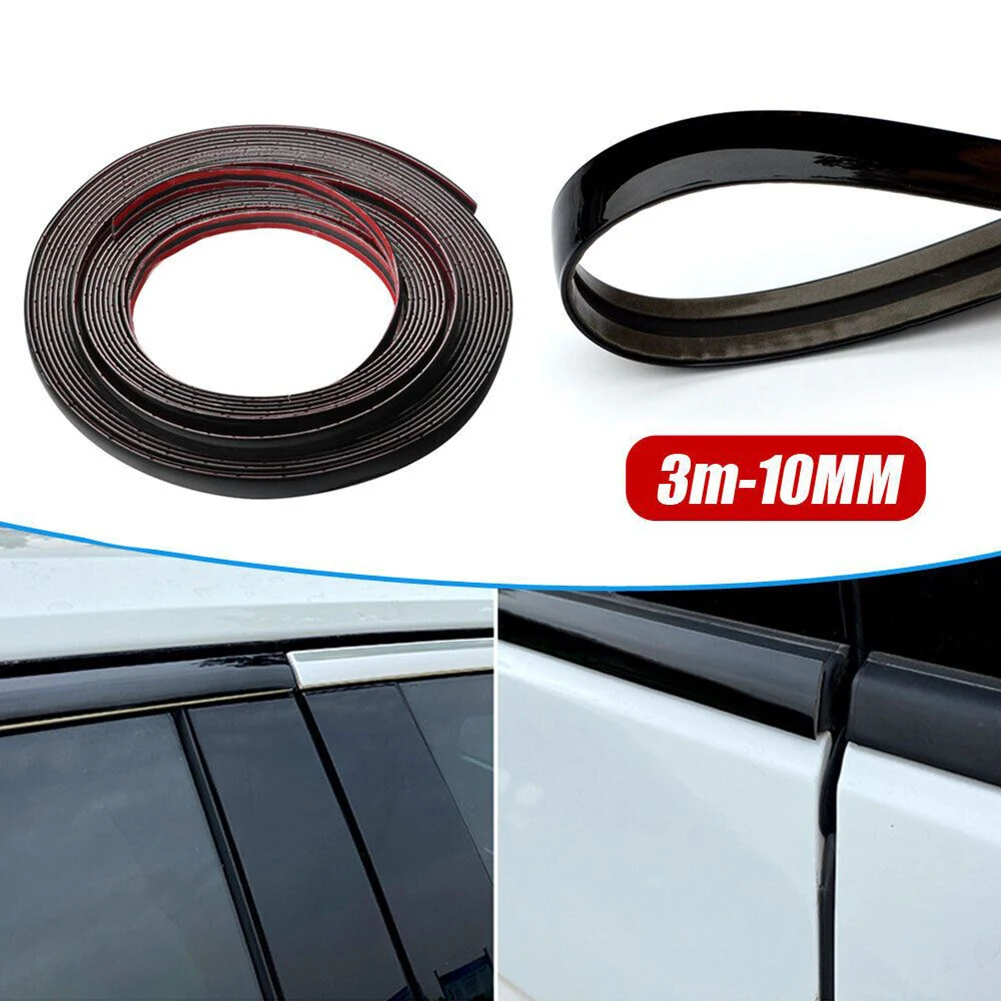 Trim Guard for edge Moulding Waterproof 10MM Anti-aging Black Bumper Protect Trim Soft PVC Chrome Auto Accessories