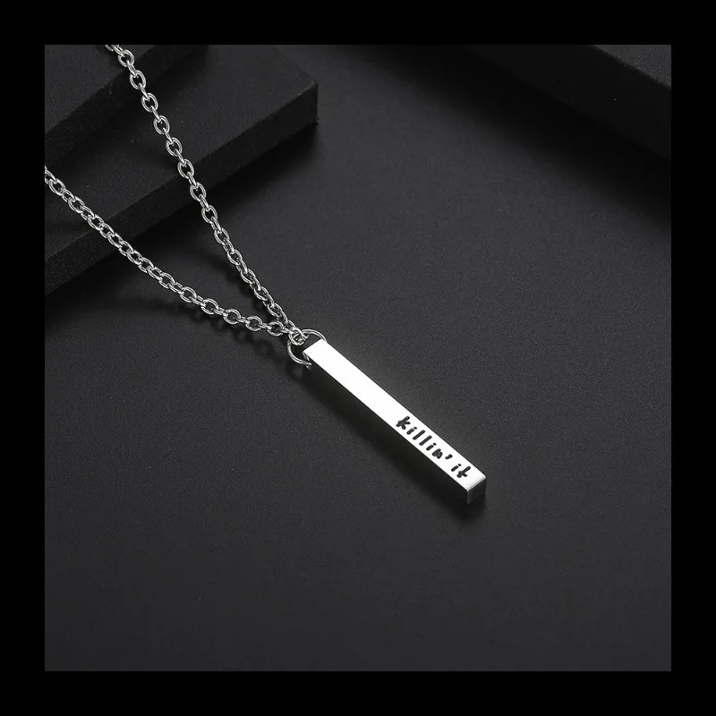 

Простое длинное ожерелье из титановой стали, мужское модное женское ожерелье в стиле хип-хоп с подвеской в виде холодного ветра