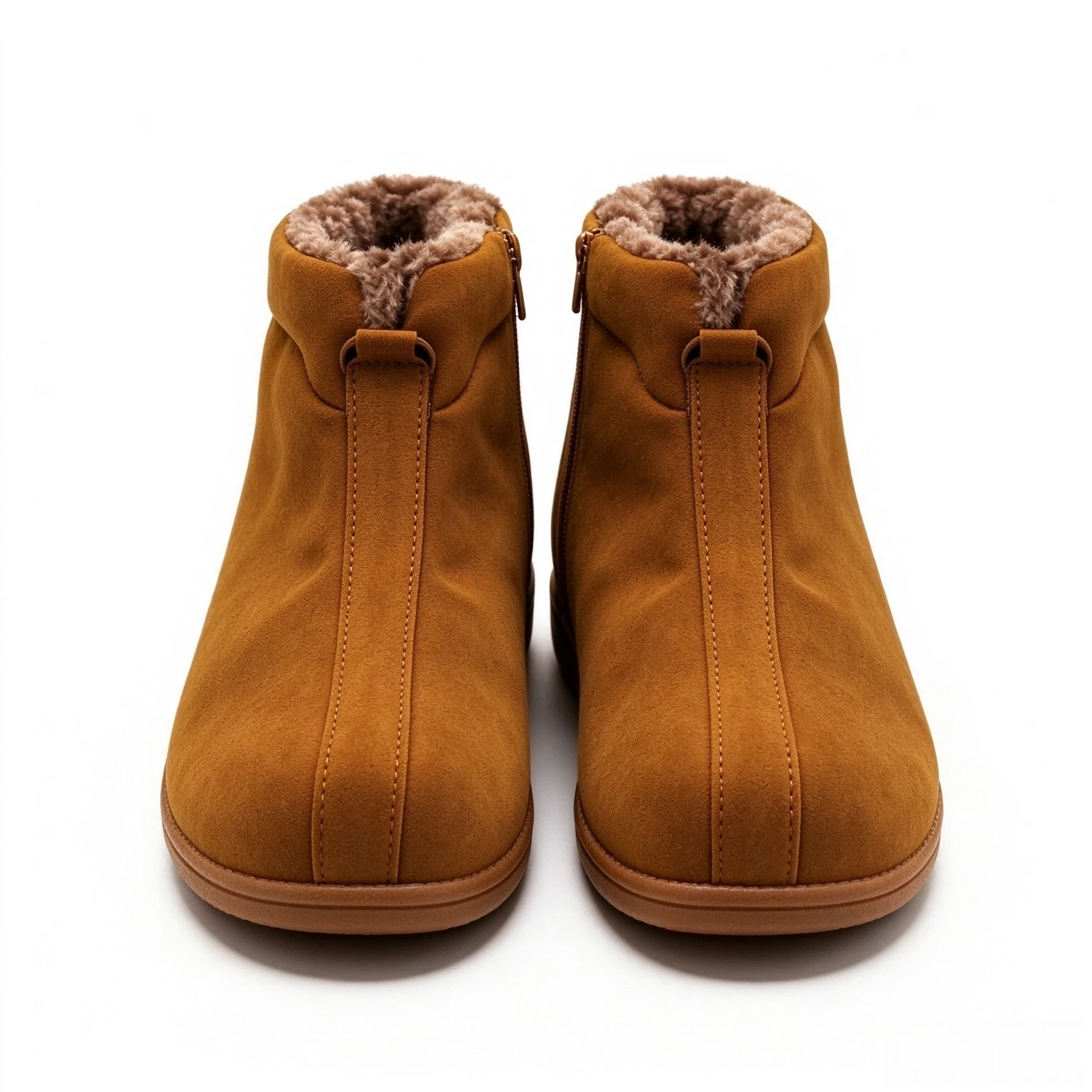 Warm Temple Monk Boots Suede Upper Plush Fleece Inside Anti Slip Sole Side Zip Winter Cotton Shoes For Men Women Religious Daily