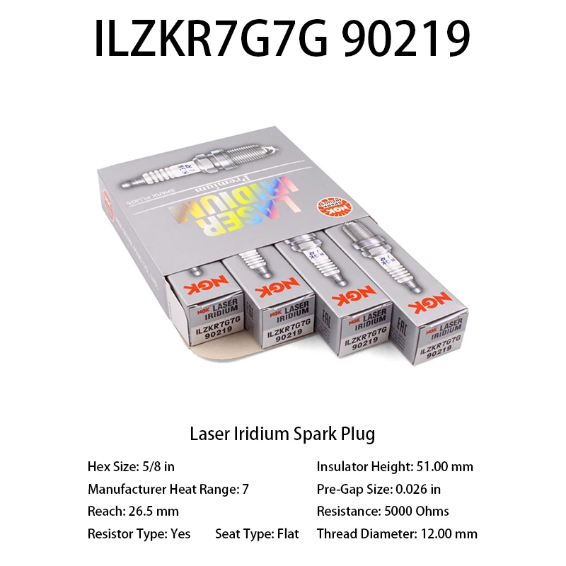 4Pcs Original Iridium Platinum Spark Plug ILZKR7G7G 90219 Suitable For AlfaRomeo Giulia 2.0T Jeep Wrangler Grand Comman Cherokee