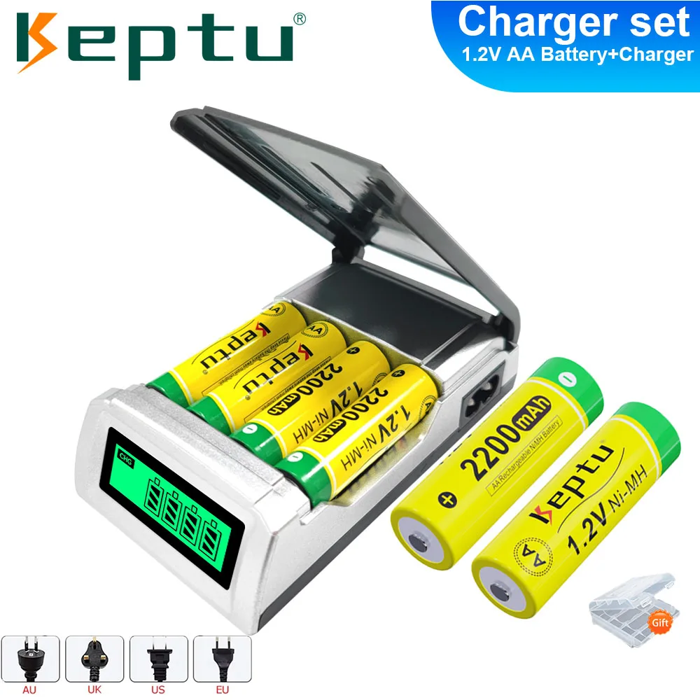 

1.2V 2200mAh AA Rechargeable Battery Ni-MH 2A Pre-charged Bateria low self discharge AA Batteries for Camera Electric toy